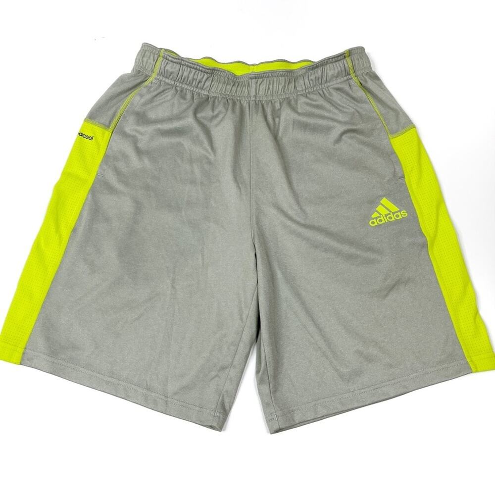 Adidas ClimaCool Shorts Gray Neon Green Boys(?) Medium